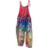 Onsoyours Salopette Estiva da Donna con Spalline Regolabili Pantaloni in Lino Casual Senza Maniche Larga con Fiori Stile retrò Elegante Pantaloni Complessivi A Modello-25 XL