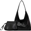 Cymwer Borsa a tracolla in pelle da donna Borsa hobo e pochette alla moda Borsa a tracolla versatile e borsetta da 2 pezzi Set Borsa a tracolla Borsa hobo Borsa da pendolarismo (Nero)