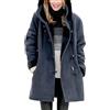 YAOTT Cappotto da donna con cappuccio invernale caldo giacca a vento outdoor parka antivento casual felpa con cappuccio giacca imbottita elegante cardigan bomber Giacca con bottoni Marina Militare XL