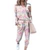 Onsoyours Completo Sportivo Donna Tuta da Ginnastica 2 Pezzi Felpa Pantaloni a Vita Alta Sportwear Corso Palestra Jogging Fitness Rosa M