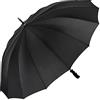VON LILIENFELD® Ombrello Grande Diametro 120 cm Automatico Donna Uomo Stabile XXL 2 Persone 16 Spicchi Cleo nero