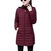 ORANDESIGNE Piumino Trapuntato Leggero da Donna Giacca Caldo Giubbotto Invernale Slim Fit Cappotto con Cappuccio Giubbino Aderente di Media Lunghezza B Vino Rosso L
