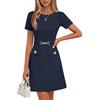 Yancremio Miniabito da Lavoro A Trapezio da Donna Abito da Ufficio da Lavoro Elegante Formale Casual da Lavoro con Scollo Tondo Estivo 2026