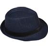 Miobo Cappello di Paglia, Cappello Panama, Cappello Fedora, Design Trilby, Protezione Solare 54-Cappello di Paglia-Blu Scuro
