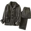 RUMAOZIA Tuta da uomo invernale in pile Teddy caldo pigiama casual a maniche lunghe camicia e pantaloni 2 pezzi tuta maglione e pantaloni da casa morbida tuta per il tempo libero, set da due pezzi, O