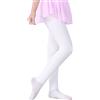 LOLANTA Collant termici per ragazze, calzamaglie foderati in pile, Bambina collant spessi per la scuola invernale, Bianco, 6-8 anni, M