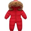 amropi Bambino Tute da Neve Inverno Body Pagliaccetto con Cappuccio Neonato Tutina Jumpsuit Rosso,1-2 Anni