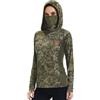 BASSDASH Felpa con cappuccio da donna UPF 50+ mimetica da caccia con ghetta per il collo, traspirante, a maniche lunghe, da pesca, FS03W