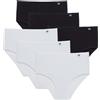 SNELLY Mutande Donna a Vita Alta Cotone Elasticizzato (6, 9, 12 Pezzi) Culotte E396 Bianco Nero Pelle Taglia M L XL XXL 3XL 4XL 5XL 6XL 7XL Intimo Taglie Forti