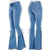 ORANDESIGNE Donna Jeans Svasati Pantaloni a Vita Alta con Fondo a Campana Svasati Casual da Donna Jeans Skinny in Denim con Fondo Largo Y2K Streetwear