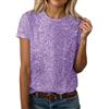 WWricotta Top Paillettes Abbinato Donna - Girocollo, Maniche Corte, Lucido, alla Moda, con Top Casual Tinta Unita, Elegante e Comodo/A