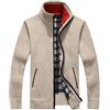 ORANDESIGNE Uomo Cardigan Felpa Cappotto Lana Tops con Cerniera Lavorato a Maglia Maglione Stand Colletto con 2 Tasche Caldo Maniche Lunghe Calda Casual Cappotti A Cachi 3XL