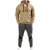 Generic Tuta da Jogging Uomo con Cappuccio e Mezza Zip Abbigliamento Casual a Maniche Lunghe Completo Sportivo Elegante per Outfit Urbani