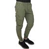 Evoga Pantaloni Uomo Cargo Slim Fit Jeans con tasconi Laterali (48, Verde)