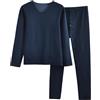Generisch Set di pigiama da uomo Homewear in lana di pecora calda, biancheria intima invernale accogliente, con maniche lunghe, scollo a V, top e pantaloni lunghi in pile in felpa leggera elasticizzata, comodo