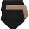 Hanes Slip da Donna, Comodi, Super perdite, Biancheria Intima Post-Partum e mestruo, Confezione da 3, Nero, Pecan, Nero, X-Large