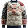 Fulidngzg Maglione Natalizio Uomo Girocollo Senza Cappuccio in Spugna Caldo con Stampa Babbo Natale Divertenti Maglioni Natalizi Invernale Brutto Felpa Natalizia Simpatica Leggera per Casa Lavoro