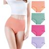 wirarpa Mutande Donna Culotte Vita Alta Slip Cotone Mutantina Elastiche Pantaloncini Post Parto Pacco da 4