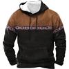 Generisch, felpa da uomo con cappuccio, con cappuccio, stampata a blocchi di colore, taglie grandi, comoda, con tasche, coulisse, casual, alla moda, invernale, sciolta, trendy, per l'inverno, Bk, 6XL