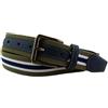 TigerTie Cintura elastica di alta qualità con fibbia in acciaio inox e applicazioni in vera pelle, larghezza cintura 35 mm