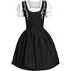 Generico Abito Tirolese da Donna Tradizionale Dirndl Oktoberfes Costume Bavarniano per Feste Vestito Oktoberfest Birra Tedesca Gonna Maniche Corte Costume per Oktoberfest di Ottobre (Black, S)