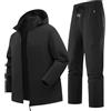 Genérico Set di 2 Pezzi Giacca Softshell Uomo Giacca Imbottita e Pantaloni Impermeabile Cappotto di Piuma Invernale Set per Esterno Tuta da Lavoro