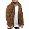 LJFIWY Giacca invernale da uomo in pile con cappuccio, aperta sul davanti, in stile Sherpa, tinta unita, calda felpa, maglione, cappotto, capispalla, taglia 40-50