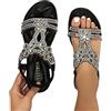 Sobzia Sandalo Donna Estivo,Sandali Donna Estive Gioiello Comodi Eleganti Sandalo da Spiaggia Antiscivolo Lavabili Scarpe Estivo Morbida Punta Aperta Ciabatte Leggero Bohémien Nero 41