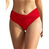 SHEKINI Fondo Bikini per Donna Triangolo Classico Ruched Bikini Nuoto Tronchi Culotte Slip Costumi da Bagno Pantaloncini da Spiaggia