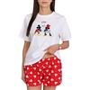 sarcia.eu Pigiama Cotone da Donna, Pigiama Estivo, Due Pezzi (Stitch, Hello Kitty, Marie, Bambi, Lion King, Minnie, Mickey) con Maniche Corte (IT, Testo, S, Regular, Regular, Minnie Mickey)
