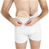 Glico Line Boxer con Fascia Incorporata per Stomia da Uomo, Doppia Tasca Interna per Sacca, Maggiore Stabilità e Discrezione, Made in Italy, Bianco, L
