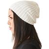 CHARM Uomo Fisherman Beanie Berretto 100% Cotone da Donna, Bianco