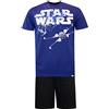 Star Wars Pigiama | Pigiami Uoma Cotone | Pigiamone Uomo Corto Blu X-Large
