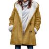 KHIRVWL Felpe con Cappuccio Donna Cappotto Invernale Calda Giacca Casual Eleganti Cappotti Medio Lungo Giubbotto Felpa Cardigan con Tasche Cappuccio da Donna Giacche Larghe Donne Alla Moda