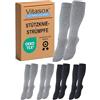 Vitasox 44451-58 gambaletti a compressione da donna e da uomo, pacco da 4, argento/antracite, 39/42