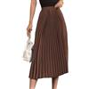 seiveini Gonna Plissé da Donna Lunga a Vita Alta Mini Gonna a Pieghe con Vita Elastico Gonna Longuette Vintage Gonne Sottoveste da Donna Elegante Gonna Estivi Fluide A Marrone M
