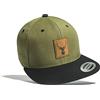 Baddery Outdoor cap: Cervo (con Toppa in Pelle) Flexfit Classic Snapback Basecap Berretto Cappello Regalo Uomini Donne Sport Arrampicare Montare Boulder Alpinismo Trekking Montagna (Verde - Nero)