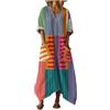 Udbeksid Vestito Estivo Donna Lungo Bohemien, Abito con Tasche e Scollo a V, Vestito Vintage Casual Maniche 3/4, Vestito Kaftano Elegante per Spiaggia Mare Copricostume Vacanza 2026