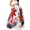 WWricotta Donne Stampa Floreale High Waist Pocket Boho Maxi Gonna Party Beach Gonna Lunga
