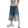 ORANDESIGNE Pantaloncini di Jeans Bermuda Uomo Larghi Stile Baggy Blu Jeans Loose Fit Baggy Jean Short Summer Tasche Y2K Baggy Jean Shorts Harajuku Streetwear