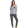 Galeone - Biancheria e Tessuti Pigiama Donna Grigio in Tessuto Punto Milano Pigiama Donna Invernale Confortevole Pigiamone Donna Morbido Ed Elastico Pigiami da Donna Linea Prestige