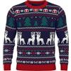 Litherday Maglione di Natale Uomo Maglione Invernale a Maglia Caldo con Collo Giro con Motivo di Renna e Albero di Natale per Feste Natalizie