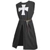BLESSUME Cavaliere Tunica Medievale Costume da Crociato Cavaliere Templare Carnevale LARP Cospaly (Nero 1)