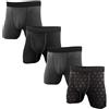 Reebok Mens 4 Pack Performance Boxer Briefs with Comfort Pouch - Grey/Black/Grey/Black Print XX-Large