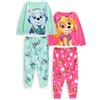 Paw Patrol Set Pigiama per Ragazze Patrol Skye ed Everest, Confezione da 2 | Top a Maniche Lunghe con Grafica di Carattere Rosa e Grigio per Bambini e Pantaloni Pigiama a Gamba Lunga