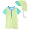 WYTbaby Costume da bagno per bambini, a maniche corte, con protezione UV, 3 mesi, 3 anni, giallo., 2-3 Anni