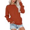 PLOKNRD Donna Felpa con Tasche Leggera Senza Cappuccio Maglia Tempo Libero Sport Basic Casual Style(Caramello,S)