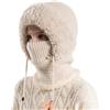 URFEDA Balaclava, passamontagna invernale da donna, caldo, berretto e scalda collo, maglia flessibile con pallina per capelli, morbido e spesso foderato in pile, maschera per il viso per donne e sport