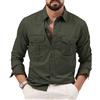seiveini Camicia Safari Uomo Maniche Lunghe Camicie Sportiva Outdoor Leggero e Traspirante con Bottone e Tasche per Tempo Libero, Pesca, all'aperto, Escursioni