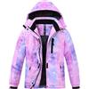 MoFiz Giacca Invernale Bambina Giacca sci Bambina Piumino Impermeabile Pile Antivento Giacche Ragazze Giacca In Softshell Con Cappuccio Viola L